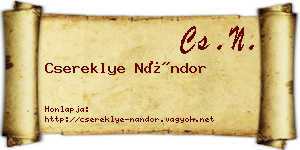 Csereklye Nándor névjegykártya